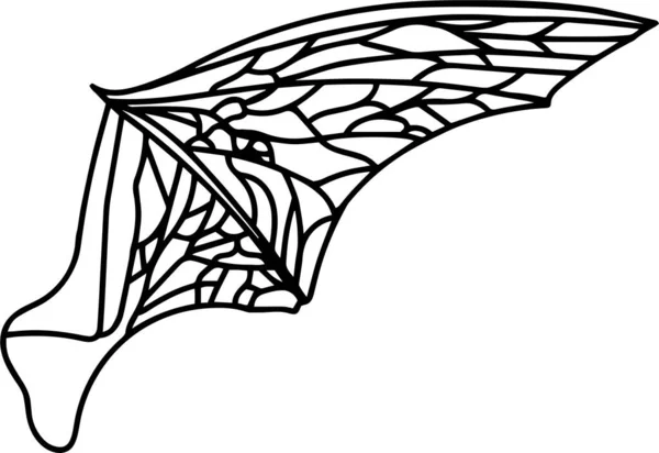 Bat Wing Vector Clip Art Black White — Vetor de Stock