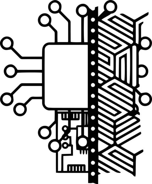 Frame cyberpunk Vector Clip Art, Black and White