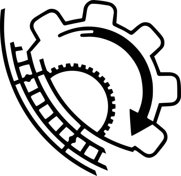 Steampunk Mechanisms Vector Clip Art Black White — Vetor de Stock