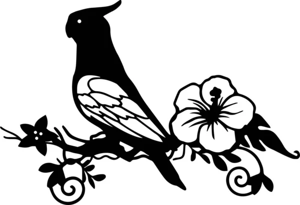 Parrot Vector Clip Art Black White — 图库矢量图片