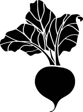 Beet Vector, Stencil, black and white