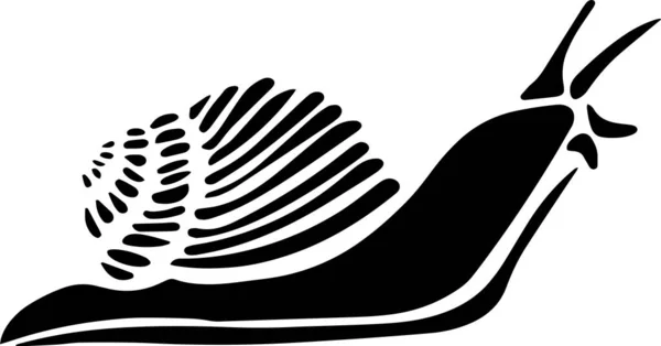 Snail Vector Stencil Black White — 图库矢量图片