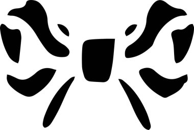 Bow Vector Stencil, black and white