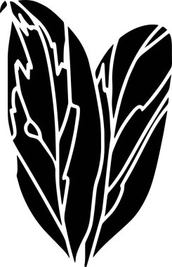 Dracaena Vector Stencil, black and white