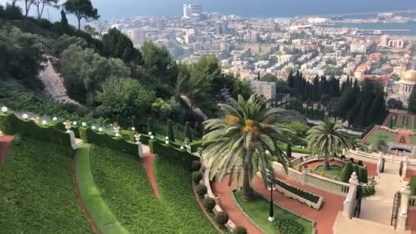 Beautiful View Israel Haifa Bahai Garden — Vídeo de Stock