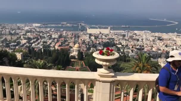 Beautiful View Israel Haifa Bahai Garden — Vídeo de stock