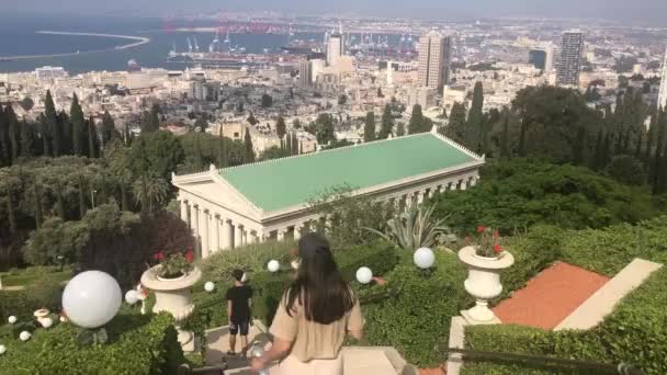 Прекрасный Вид Израиль Haifa Сад Bahai — стоковое видео