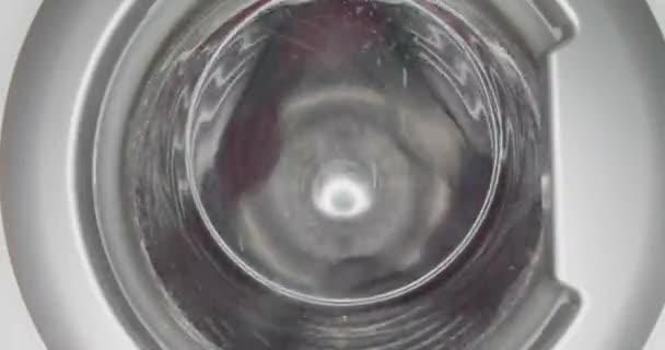 Wasmachine draaiende was - close-up. — Stockvideo