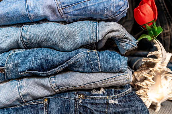 Various Shades Of Blue Jeans Backgroundth Stock Photo - Download Image Now  - Backgrounds, Blue, Casual Clothing - iStock