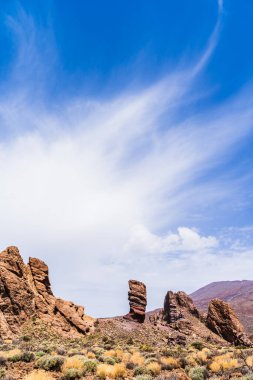 panoramic view of the Teide volcano on a blue sky day in summer - el Teide is the volcano of the island of Tenerife