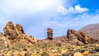 panoramic view of the Teide volcano on a blue sky day in summer - el Teide is the volcano of the island of Tenerife