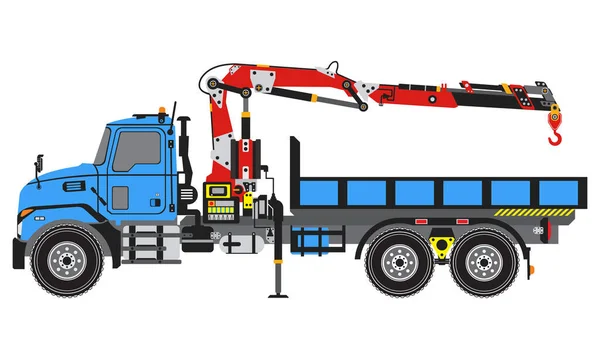 Boom Truck Articulating Crane Truck Vector — 图库矢量图片