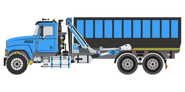 Roll Truck Roll Truck Open Container Dumpster Vector — 图库矢量图片