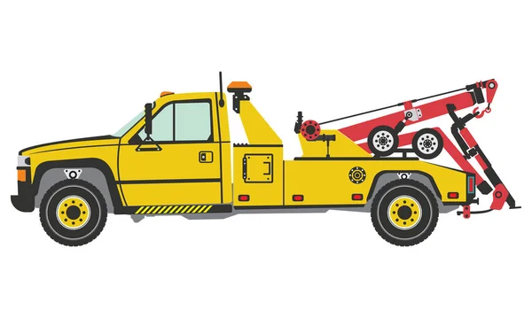 Integrated Tow Truck with winches and hoist mechanisms vector