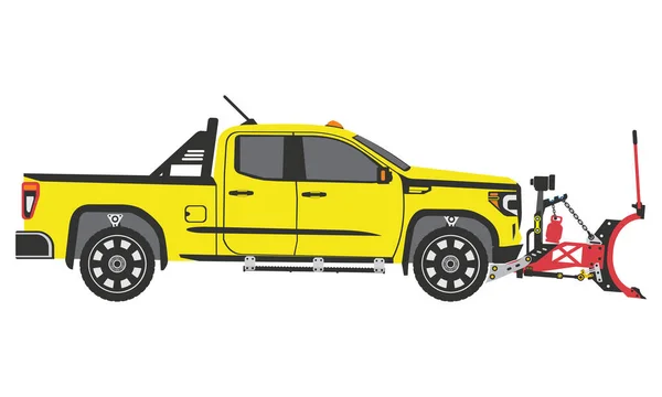 Snow Plow Truck with snowplow device vector