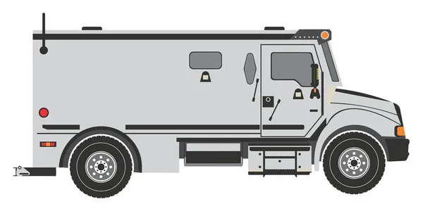 Armored Money Truck Side View Light Grey Color Vector —  Vetores de Stock