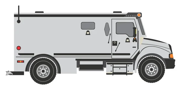 Armored Money Truck Side View in Light Grey Color vector