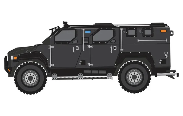Military SWAT Model Truck in Black and Grey vector