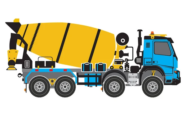 Ready Mix Concrete Truck Flat Cab Vector — 스톡 벡터