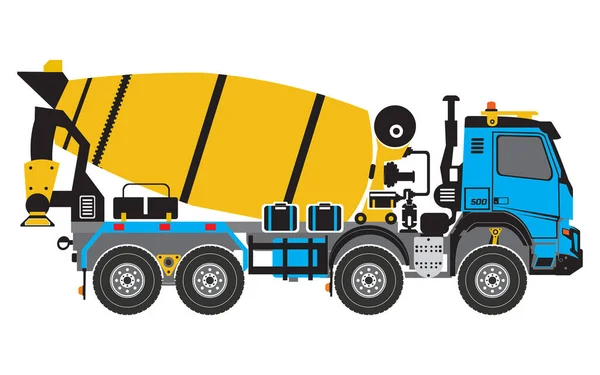 Ready Mix Concrete Truck flat cab vector