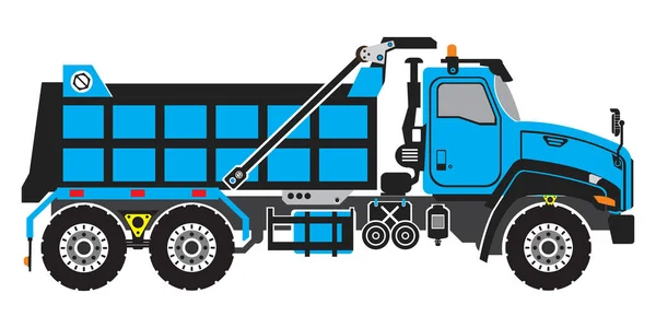 Dump Truck Blue Black Vector — Stock Vector