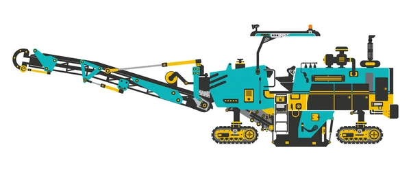 Asphalt Milling Machine Cold Planners Machine Vector — 图库矢量图片