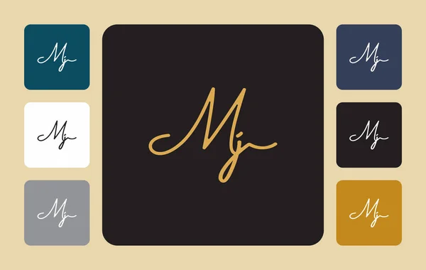 Mj M j initial handwriting Mj initial handwriting signature logo template vector hand lettering for designs or for identity