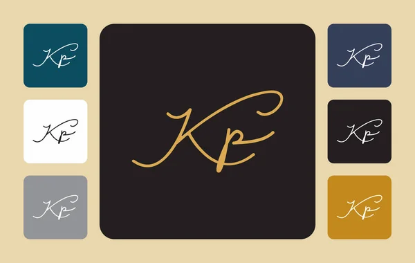 Kp K p initial handwriting Kp initial handwriting signature logo template vector hand lettering for designs or for identity