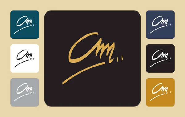 Am A m initial handwriting Am initial handwriting signature logo template vector hand lettering for designs or for identity