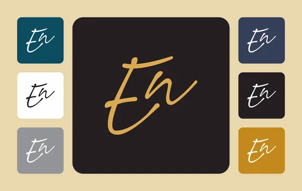 En E n initial handwriting En initial handwriting signature logo template vector hand lettering for designs or for identity