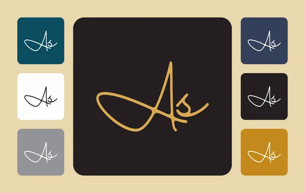 As A s initial handwriting As initial handwriting signature logo template vector hand lettering for designs or for identity