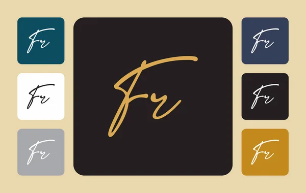 Fr F r initial handwriting Fr initial handwriting signature logo template vector hand lettering for designs or for identity