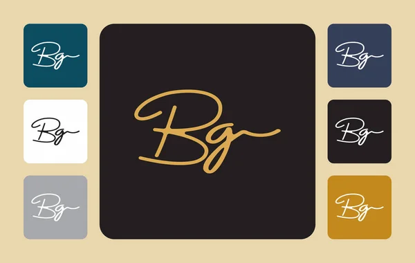 Bg B g initial handwriting Bg initial handwriting signature logo template vector hand lettering for designs or for identity