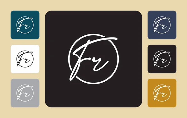 Circle Fr initial handwriting Fr circle initial handwriting signature logo template vector hand lettering for designs or for identity