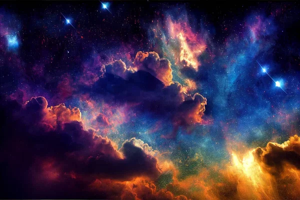 Cielo Nocturno Estrellado Galaxia Vía Láctea Con Estrellas Polvo Espacial —  Fotos de Stock