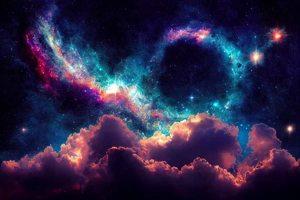 Csillagos Éjszakai Égbolt Tejszerű Galaxis Csillagokkal Űrporral Univerzumban — Stock Fotó