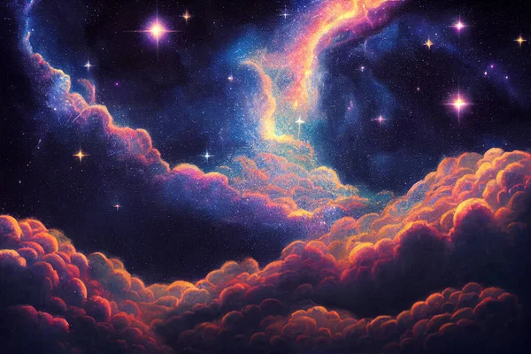 Csillagos Éjszakai Égbolt Tejszerű Galaxis Csillagokkal Űrporral Univerzumban — Stock Fotó