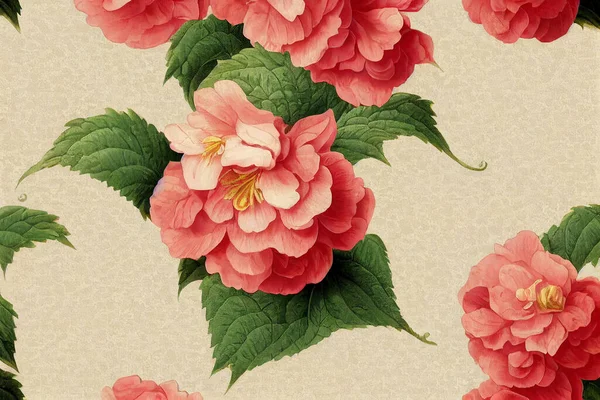 Flower seamless pattern with watercolor acrylic painting background. Flower background in vintage style . Designed for fabric luxurious and wallpaper. Hand drawn floral pattern illustration. Paper texture background, cardboard pattern