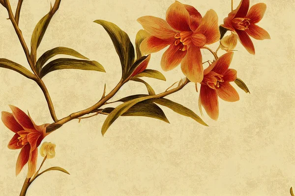 Kwiat Bezszwowy Wzór Akwarelowym Tle Malarstwa Akrylowego Tło Kwiat Stylu — Zdjęcie stockowe