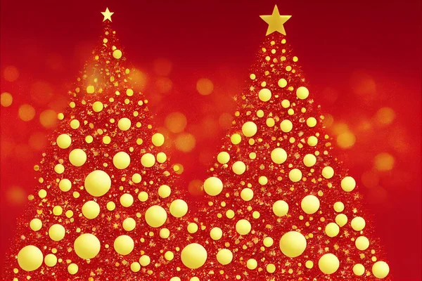 Rode Kerst Achtergrond Illustratie Boom Vrolijk Kerstfeest Fijne Feestdagen Concept — Stockfoto