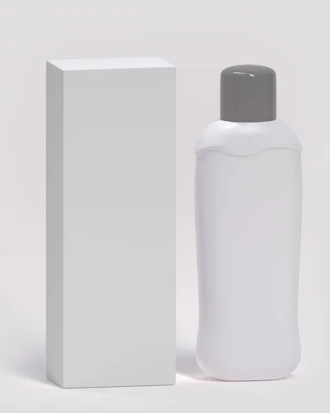 Rendering Cleansing Lotion Moisturizer Cosmetic Bottle Box — Fotografia de Stock