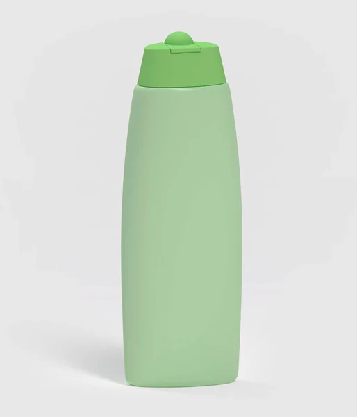 Rendering Shampoo Care Hair Bottle Green Grey Background — Foto Stock