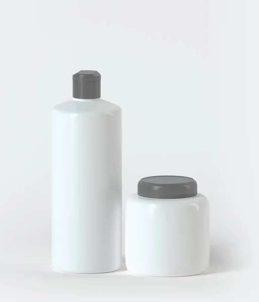 Rendering Shampoo Bottles Hair Care Product Conditioner Container — Fotografia de Stock