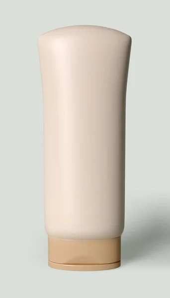 Rendering Cosmetic Bottles Shower Gel Grey Background — Zdjęcie stockowe