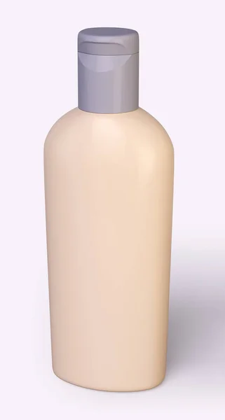 Rendering Bottles Shampoo Hair Conditioner Shower Gel Grey Background — Stock Photo, Image