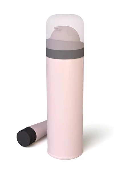 Rendering Cosmetic Cream Tube Shaving Gel Bottle White Background — Zdjęcie stockowe