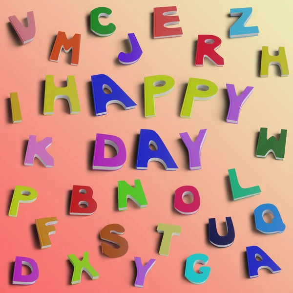 3d rendering, alphabet, latin letters, funny colorful letters