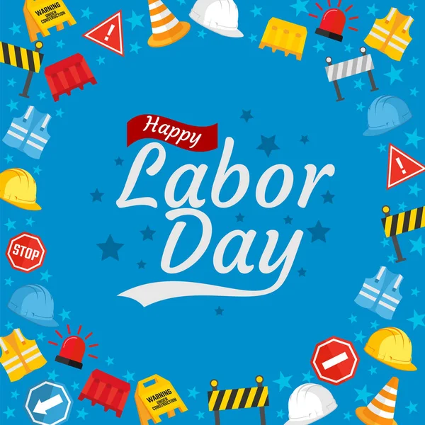 Happy Labor Day Vector greeting card or invitation card. United States national holiday illustration for construction worker background 2022