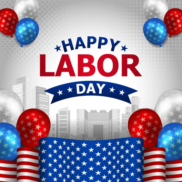 Happy Labor Day 2022 Vector Greeting Card Invitation Card United — Image vectorielle