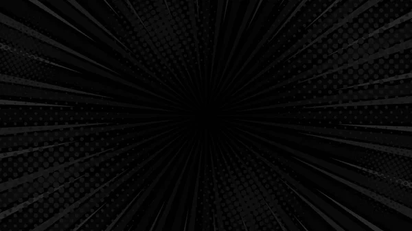 Black Comic Abstrack Background Pop Art Book Poster Background Halftone — 图库矢量图片